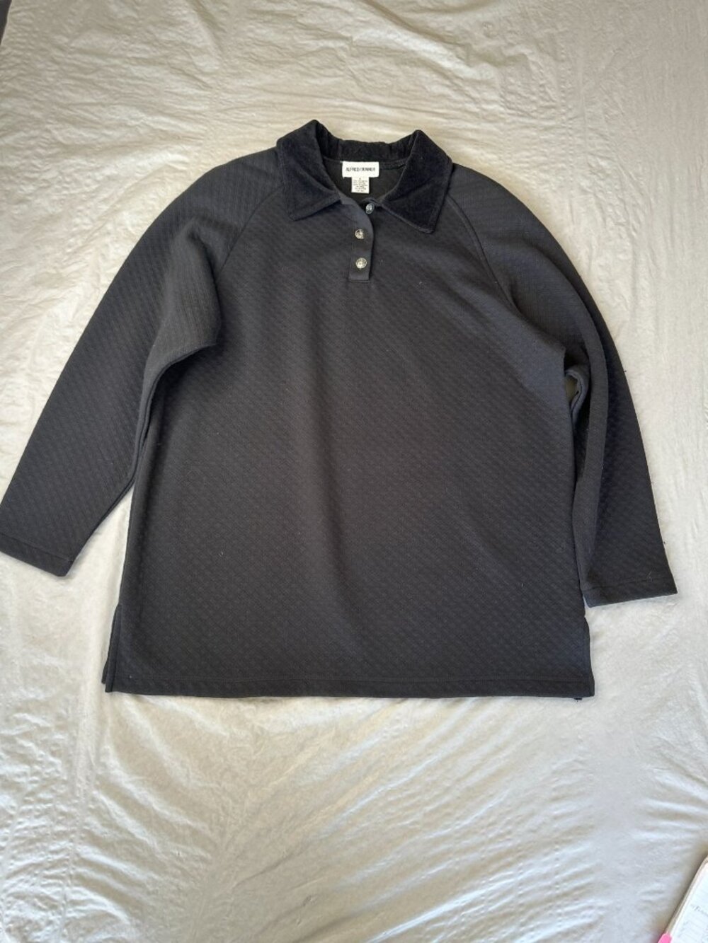 Alfred Dunner Womens Black Sweatshirt Large long sleeve pullover polyester